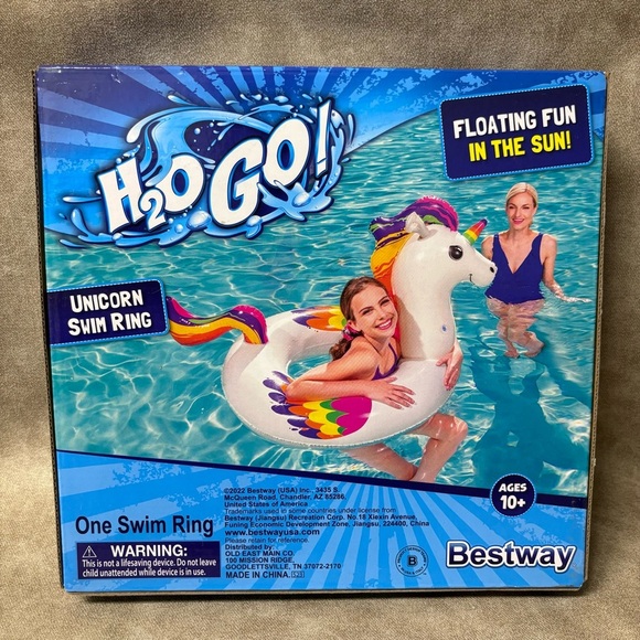 Pool Float Unicorn New Bestway H2O Go!  43.3  × 31.5 in. X 28 In - Picture 2 of 3